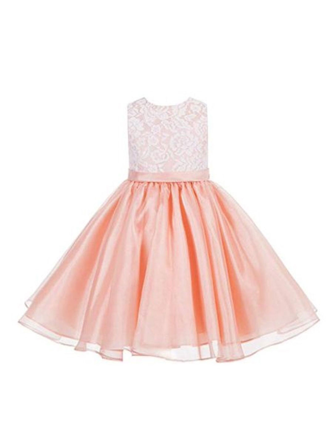 

Wow Princess Girl Floral Lace Fit &Flare Dress, Peach