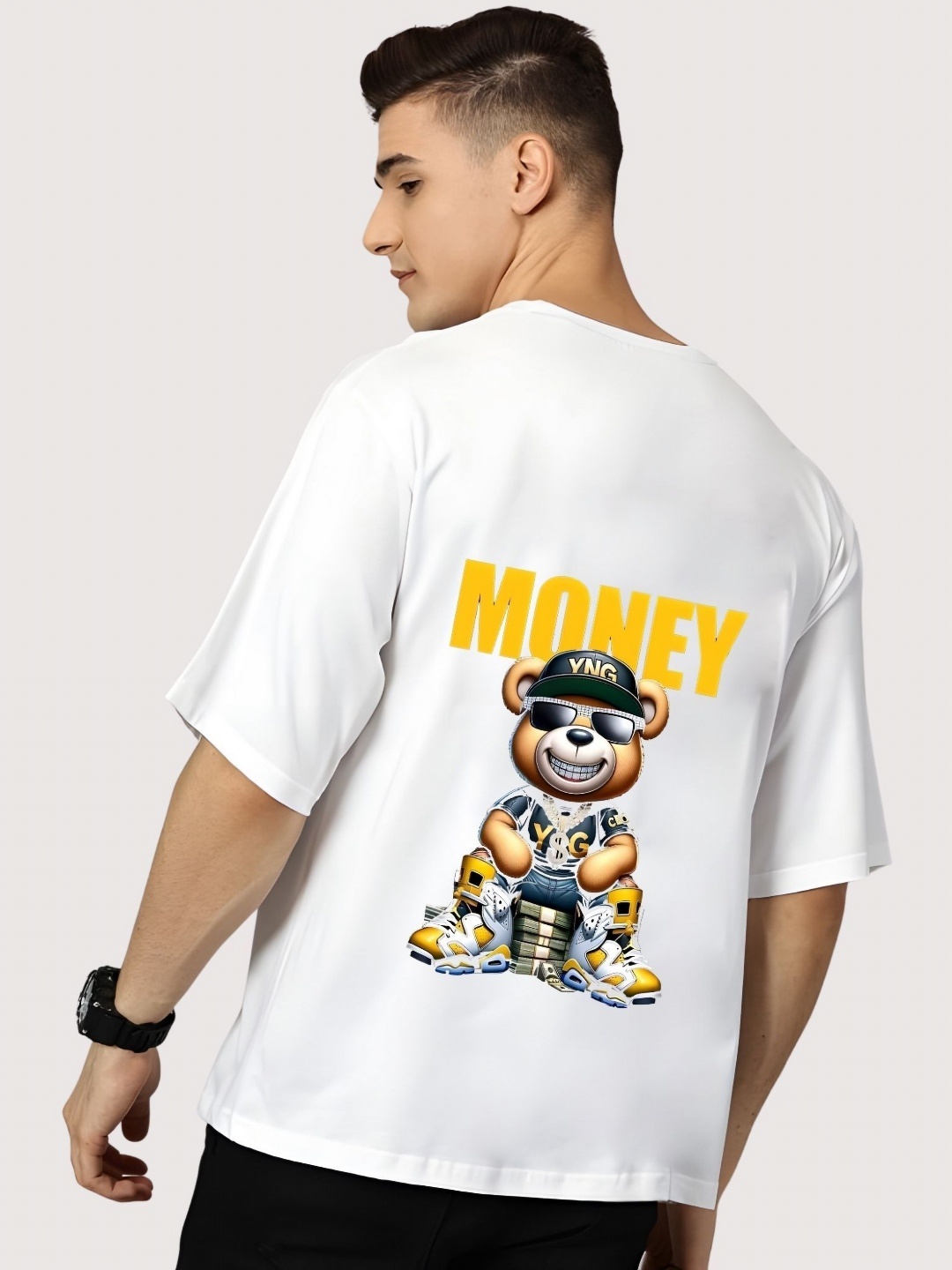 

Moda Rapido Men Graphic Printed Round Neck Cotton Relaxed Fit T-shirt, White