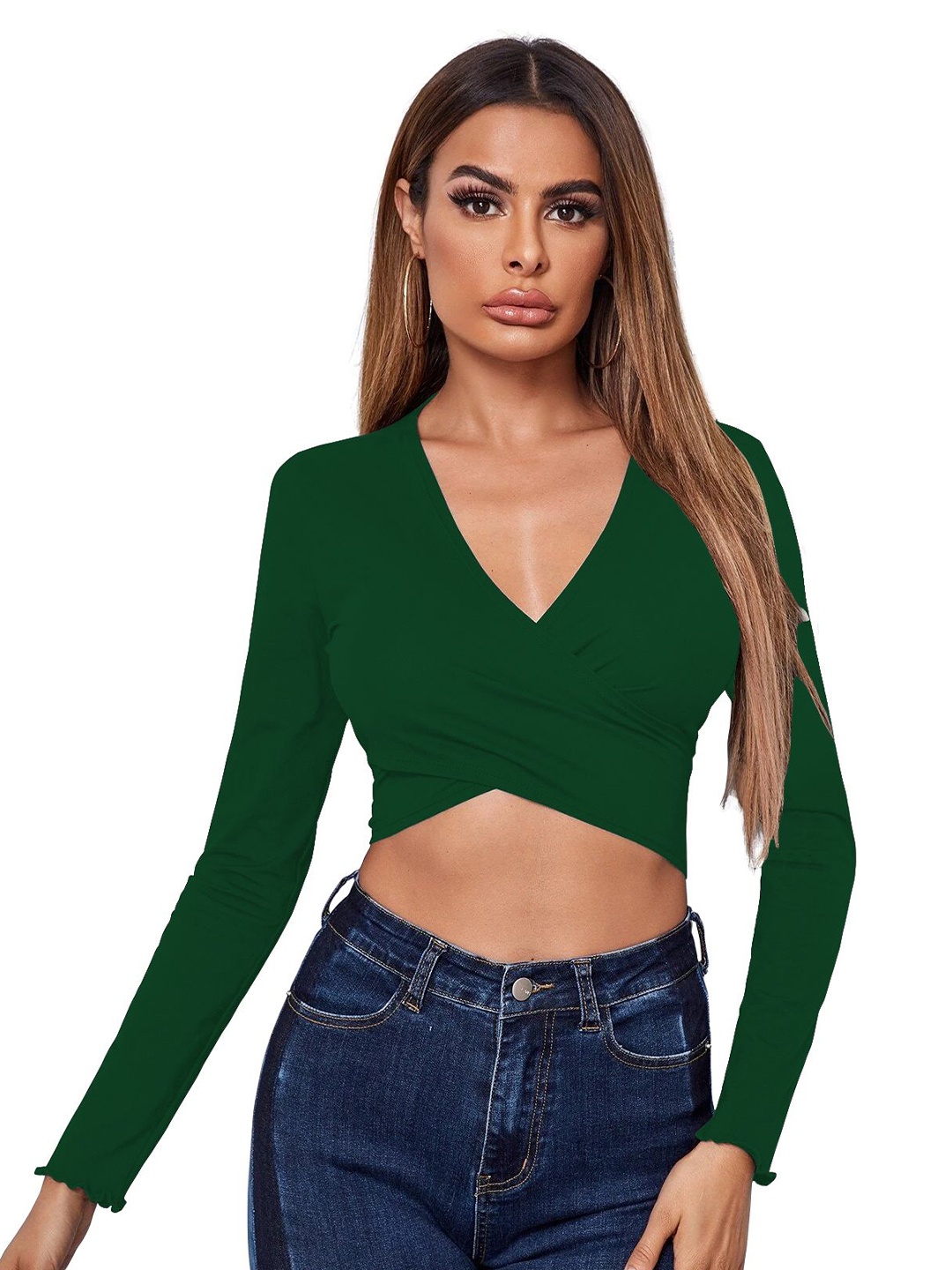 

AVANOVA Wrap Crop Top, Green