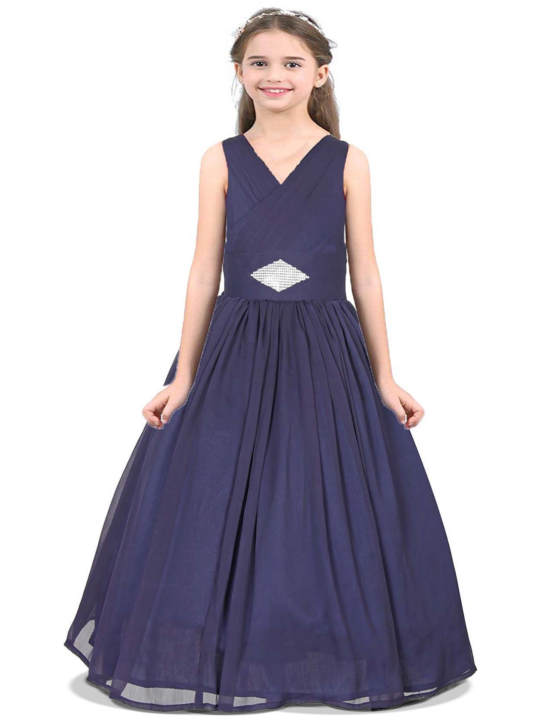 

Wow Princess Chiffon A-Line Maxi Dress, Navy blue