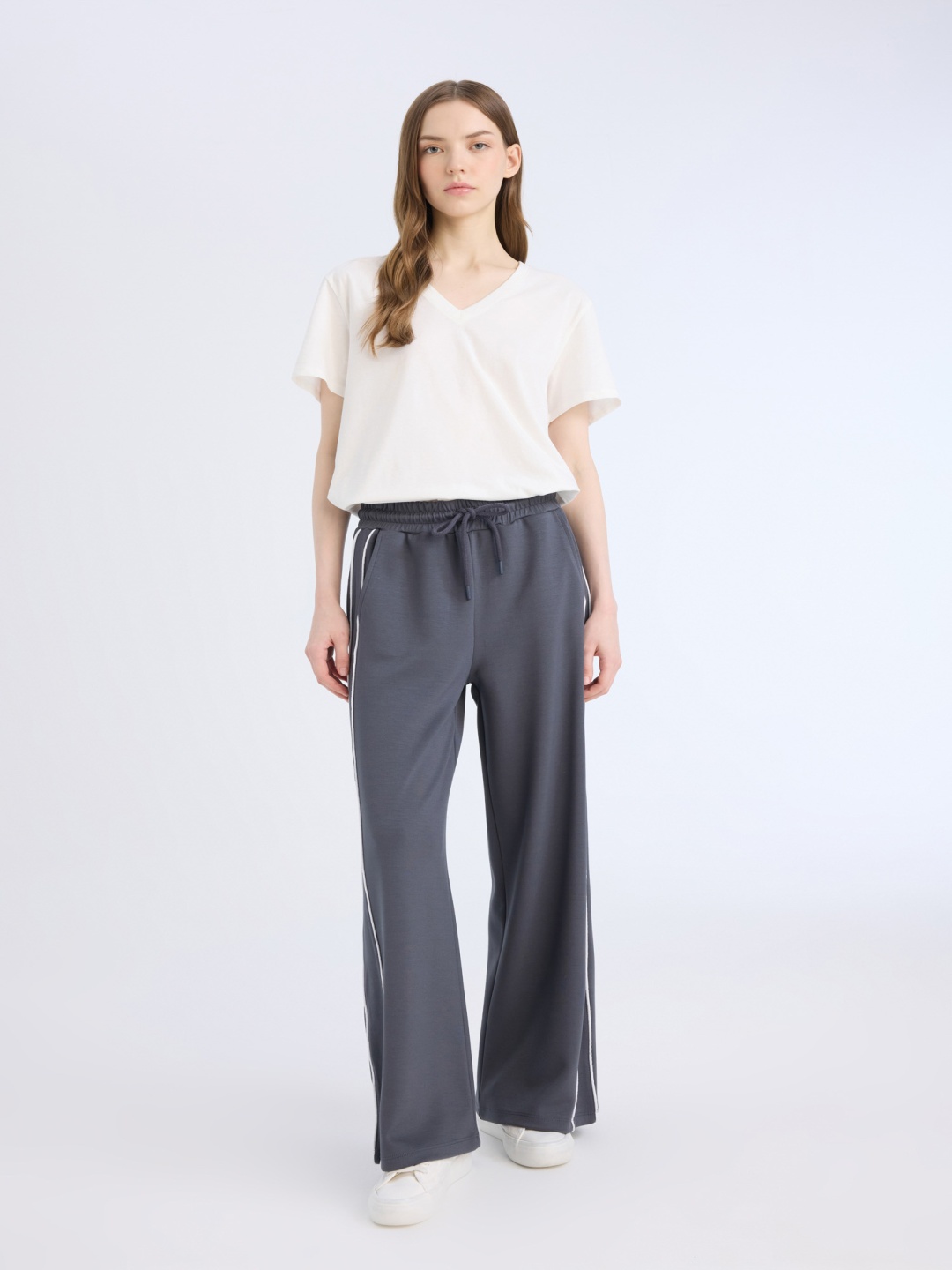 

DeFacto Women Regular Fit Cotton Trouser, Grey