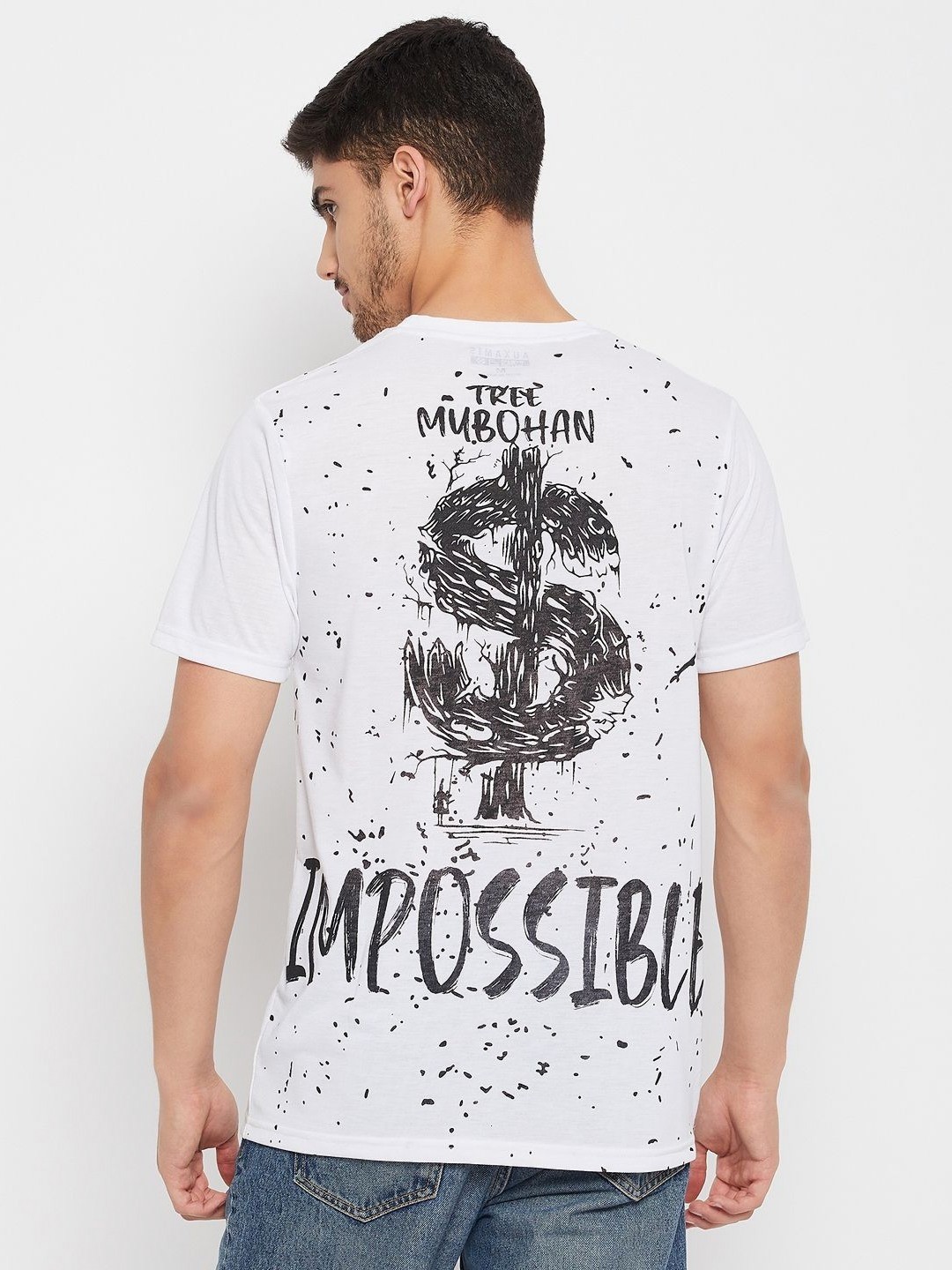 

AUXAMIS Men Printed Pockets T-shirt, White