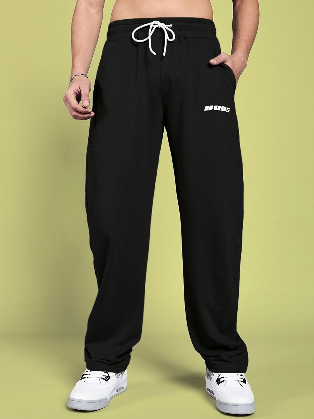 

WEARDUDS Men Printed Mid Rise Relaxed Fit Trousers, Black
