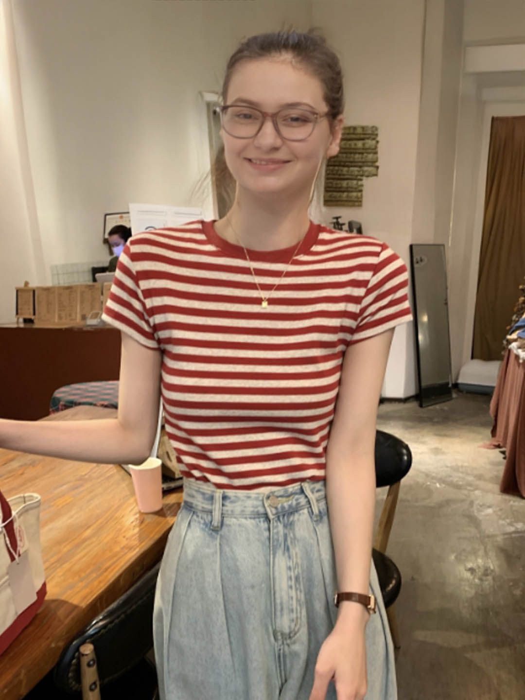 

StyleCast Striped Top, Red