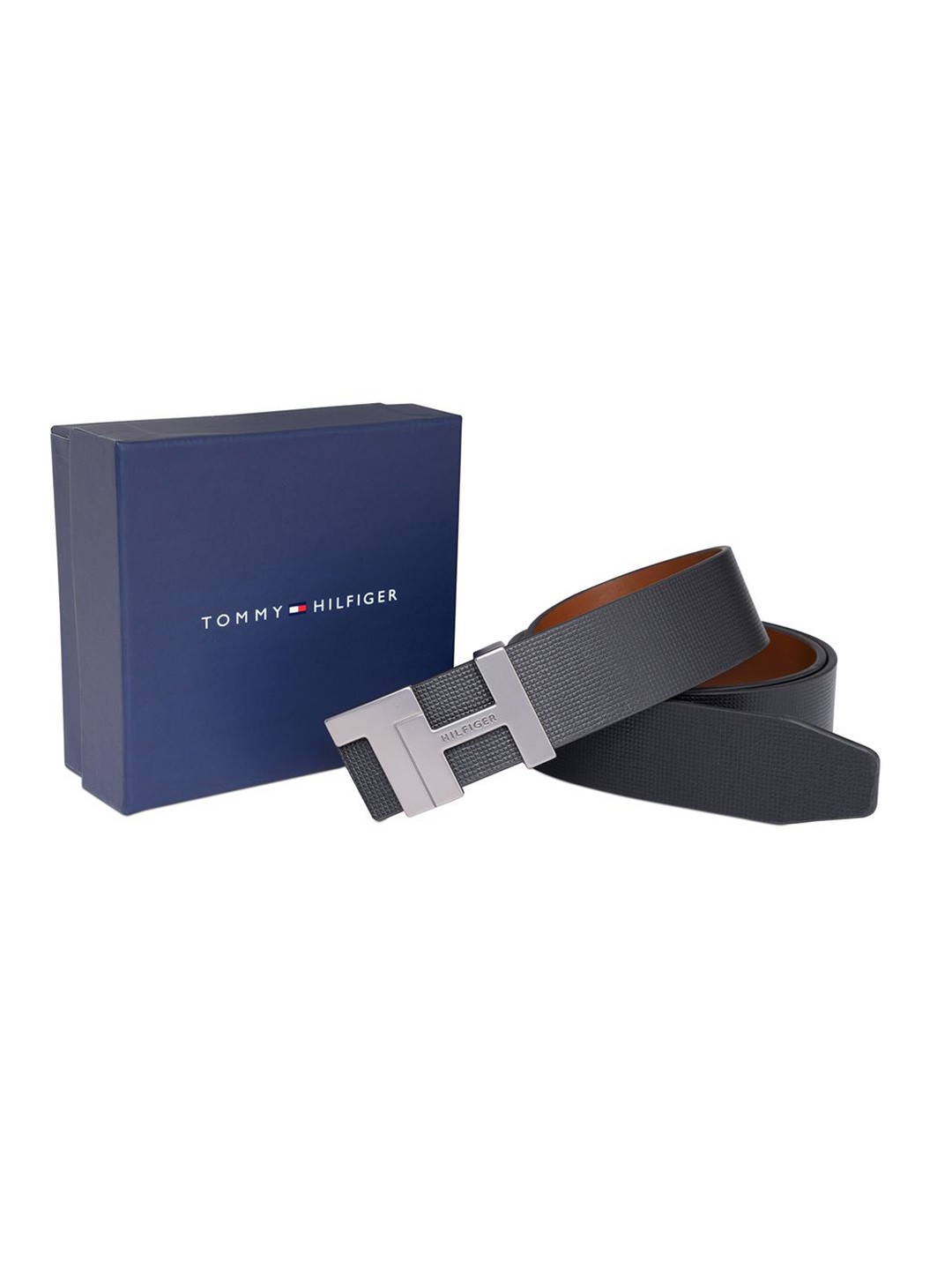 

Tommy Hilfiger Men Leather Reversible Formal Belt, Black