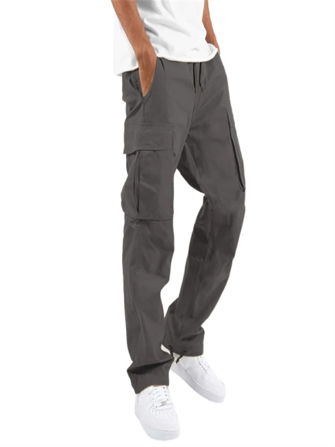 

StyleCast x Revolte Men Easy Wash Pleated Cargos Trousers, Grey