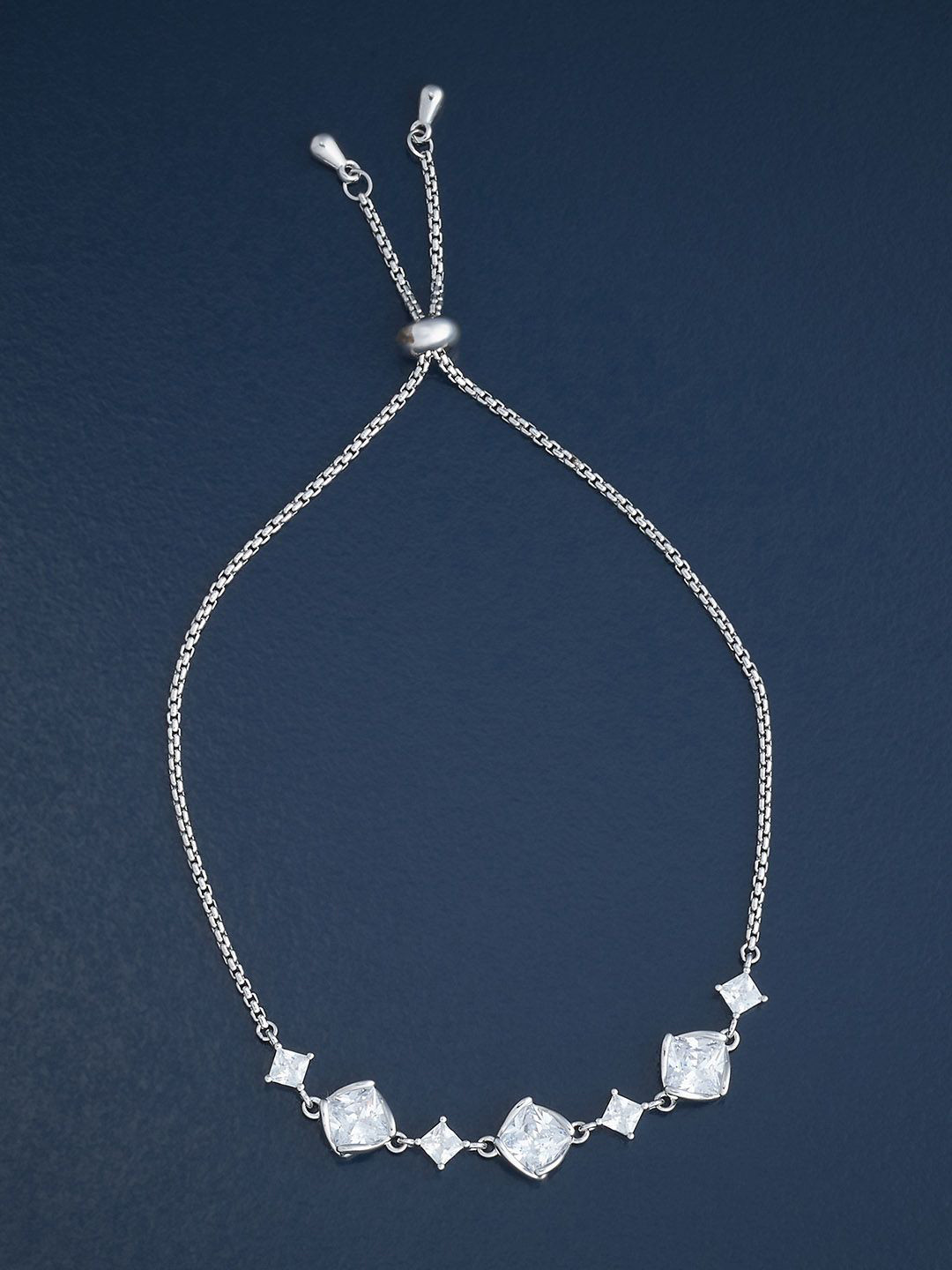 

Kushal's Fashion Jewellery 92.5 Sterling Silver Rhodium-Plated Cubic Zirconia Bracelet