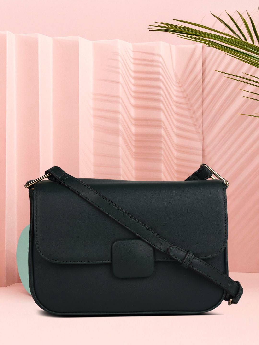 

Marie Claire Women Solid Structured Sling Bag, Black