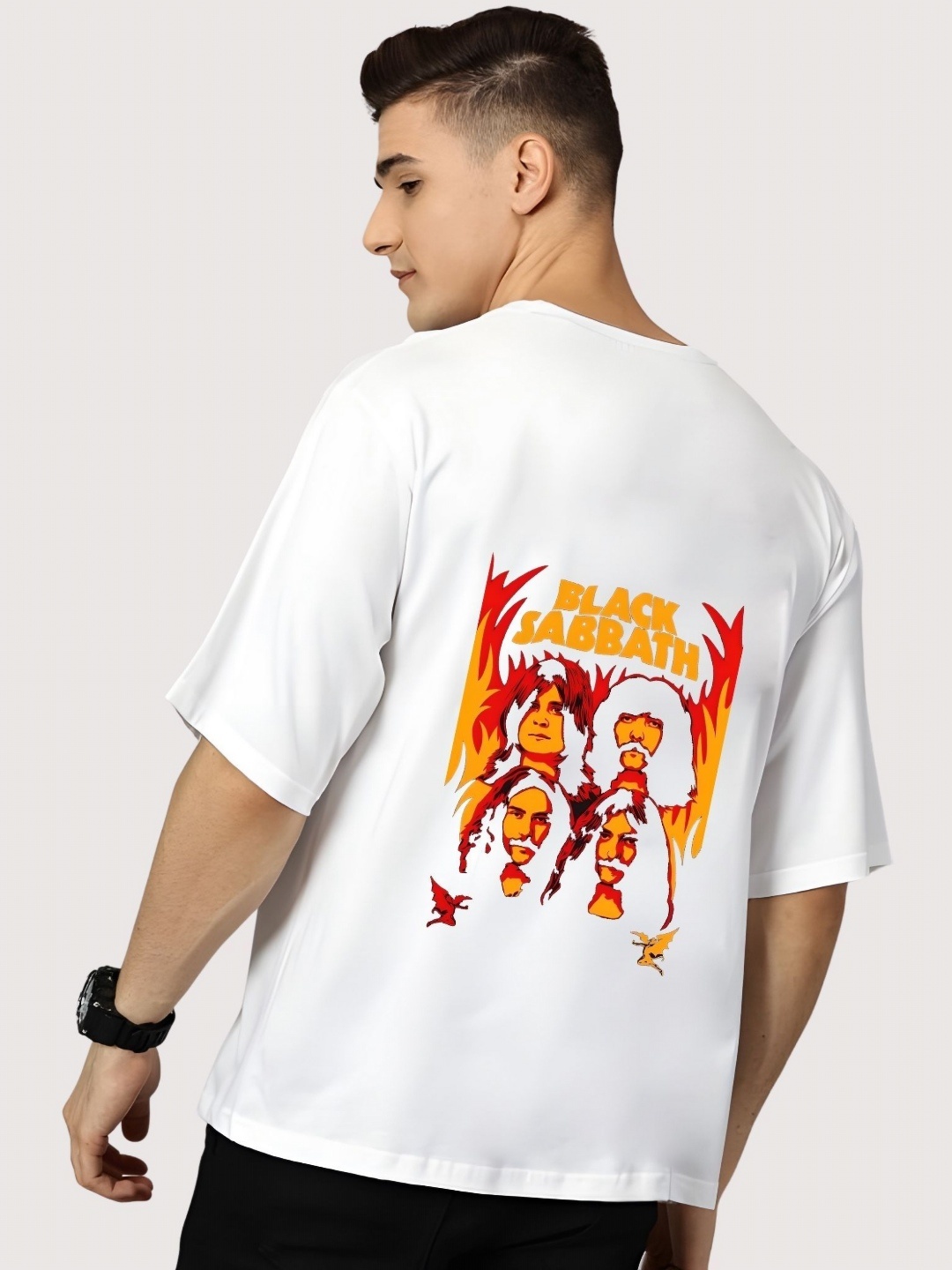 

Moda Rapido Men Drop-Shoulder Sleeves T-shirt, White