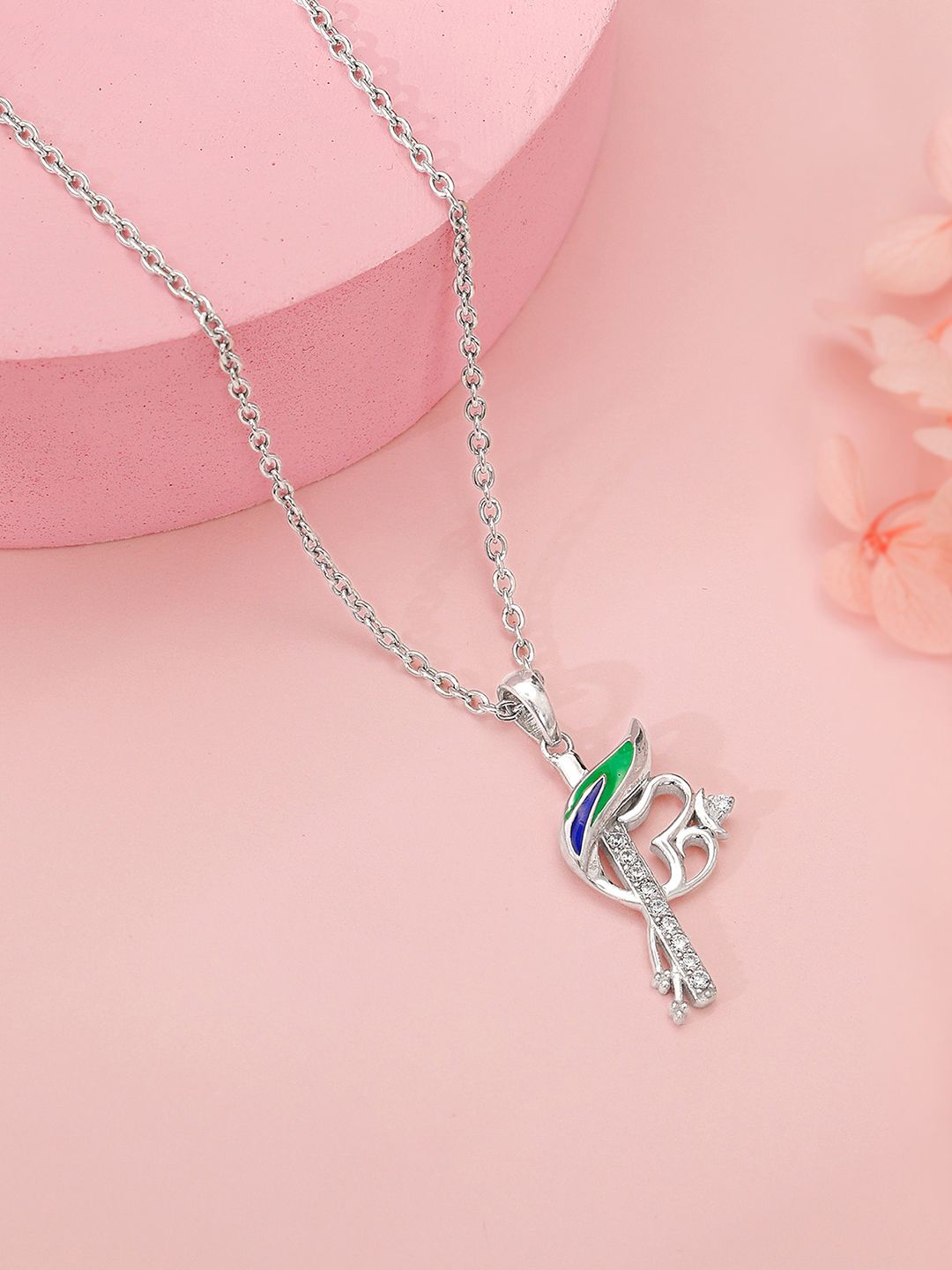 

GIVA 925 Silver Rhodium-Plated Peacock Pendants with Chain
