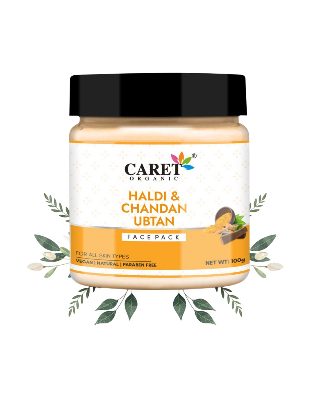 

CARET ORGANIC Chandan & Haldi Ubtan Face Pack - 100 g, White