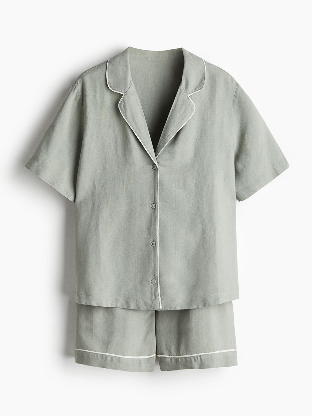 

H&M Linen-Blend Pyjamas, Green