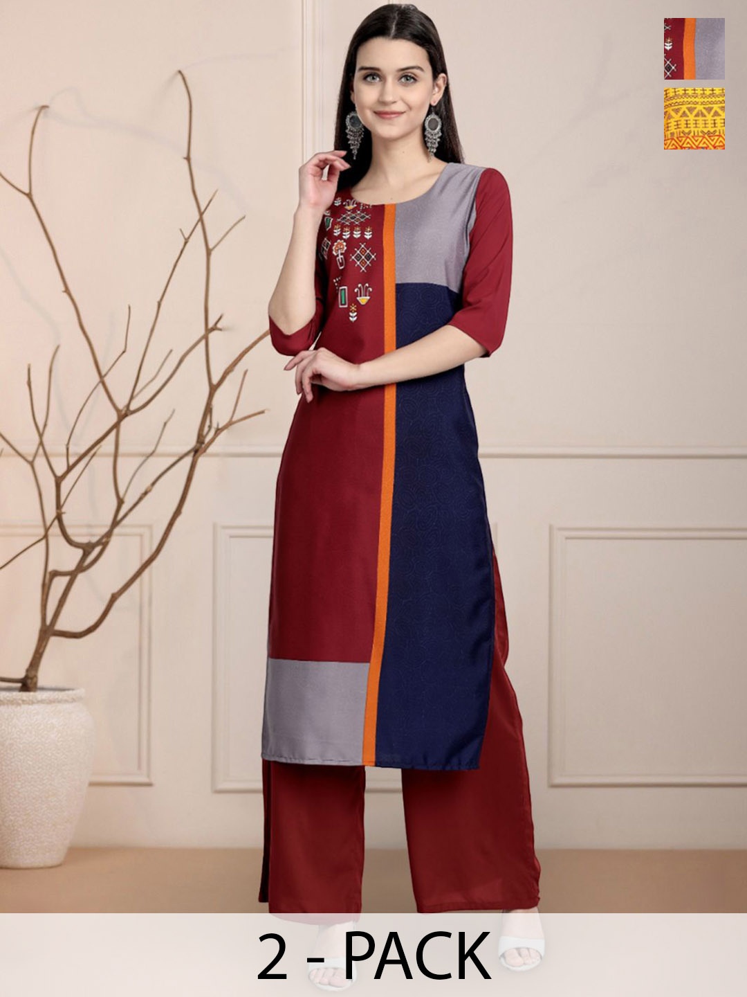 

Moda Rapido Women Ethnic Motifs Printed Floral Crepe Kurta, Multi