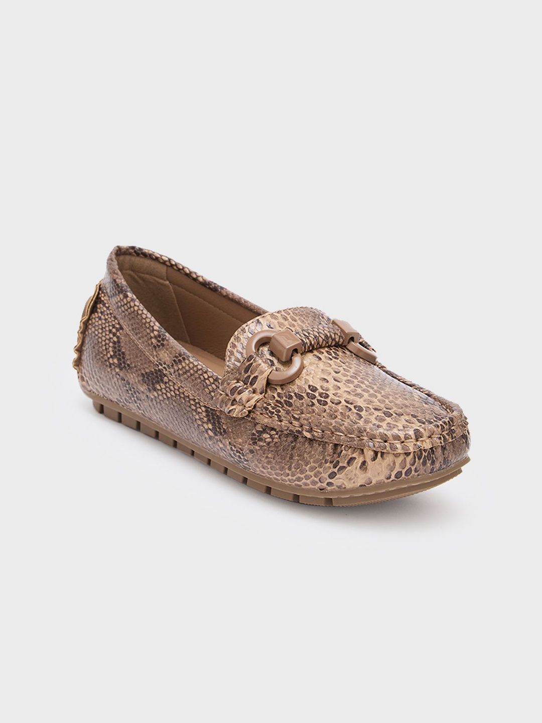 

Sole To Soul Women Textured Round Toe Loafers, Khaki