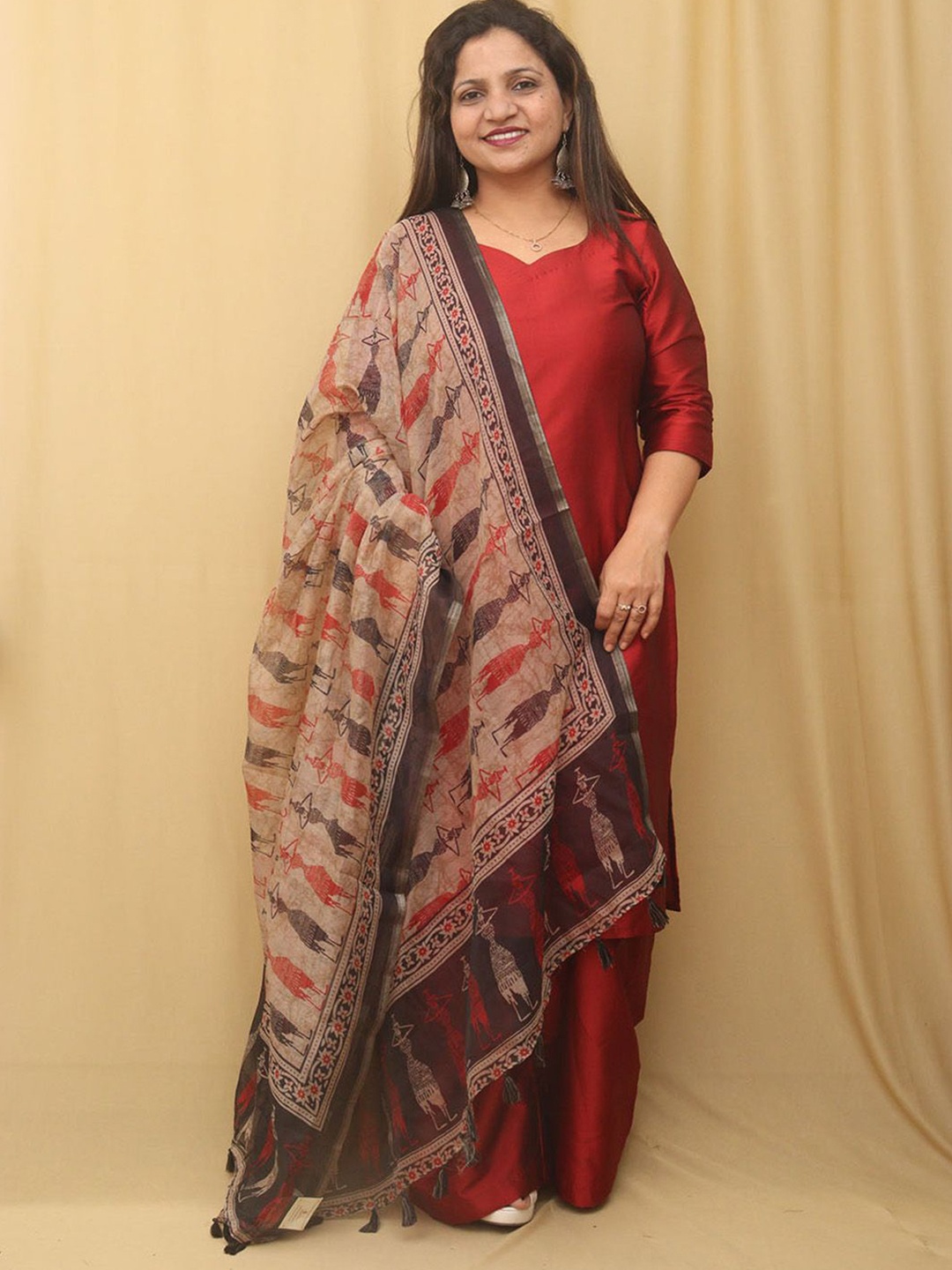 

Luxurionworld Ethnic Motifs Printed Dupatta, Grey