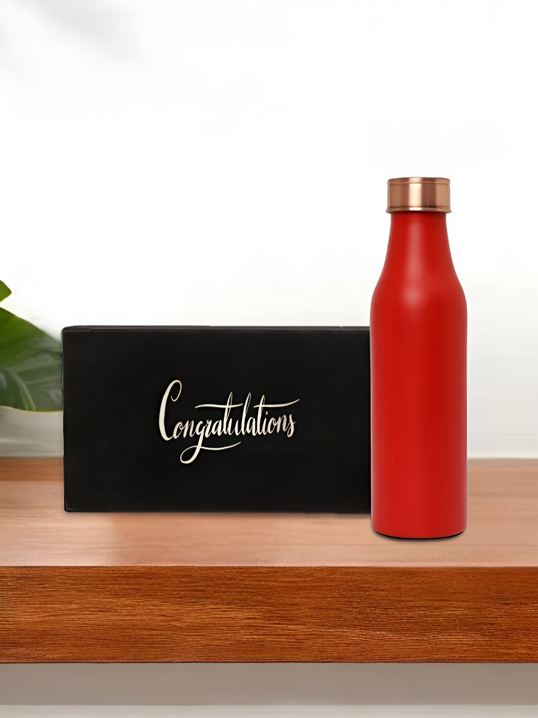 

INTERNATIONAL GIFT Red Single Copper Solid Water Bottle