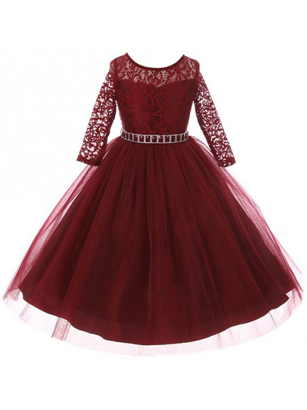 

Wow Princess Girls Net Gown Maxi Dress, Maroon