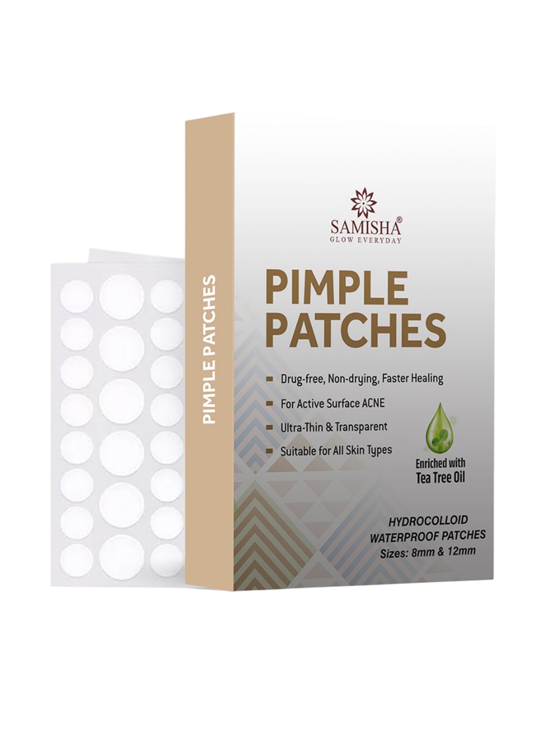 

SAMISHA Acne Pimple Waterproof Patches With Tea Tree Oil - 72 Dots, White