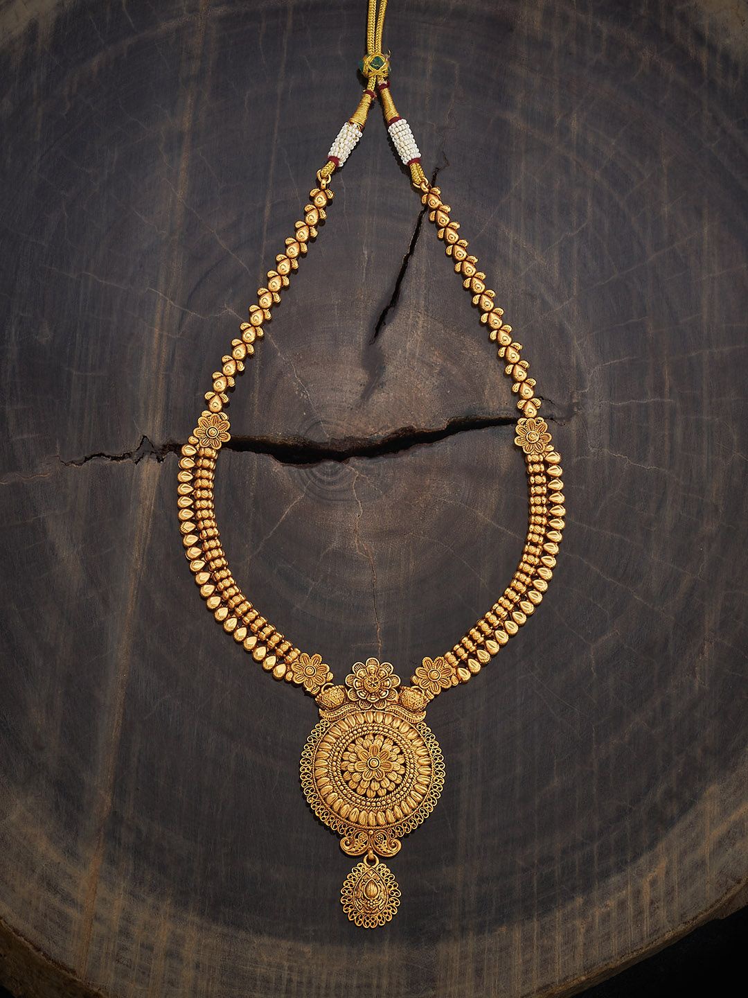 

Kushal's Fashion Jewellery Gold-Plated Antique Necklace