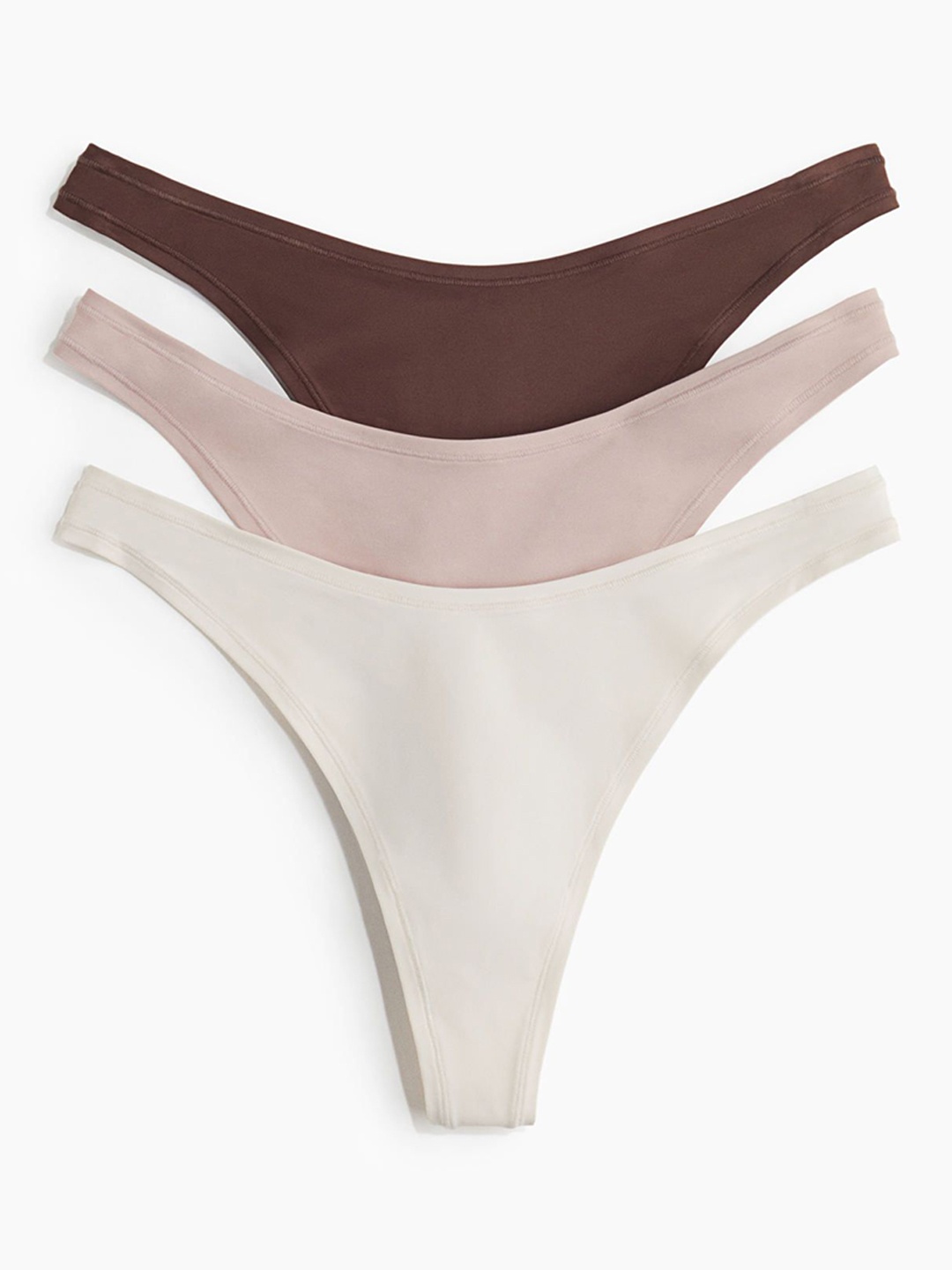 

H&M Women 3-Pack Microfibre Thong Briefs, Burgundy