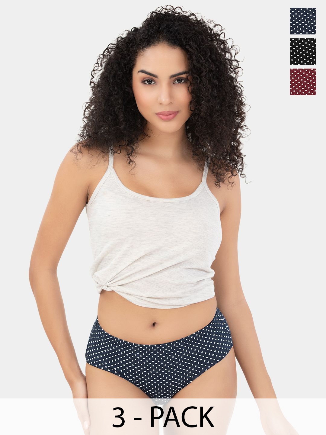 

Trylo Women Pack Of 3 Seamless Cotton Hipster Briefs, Blue
