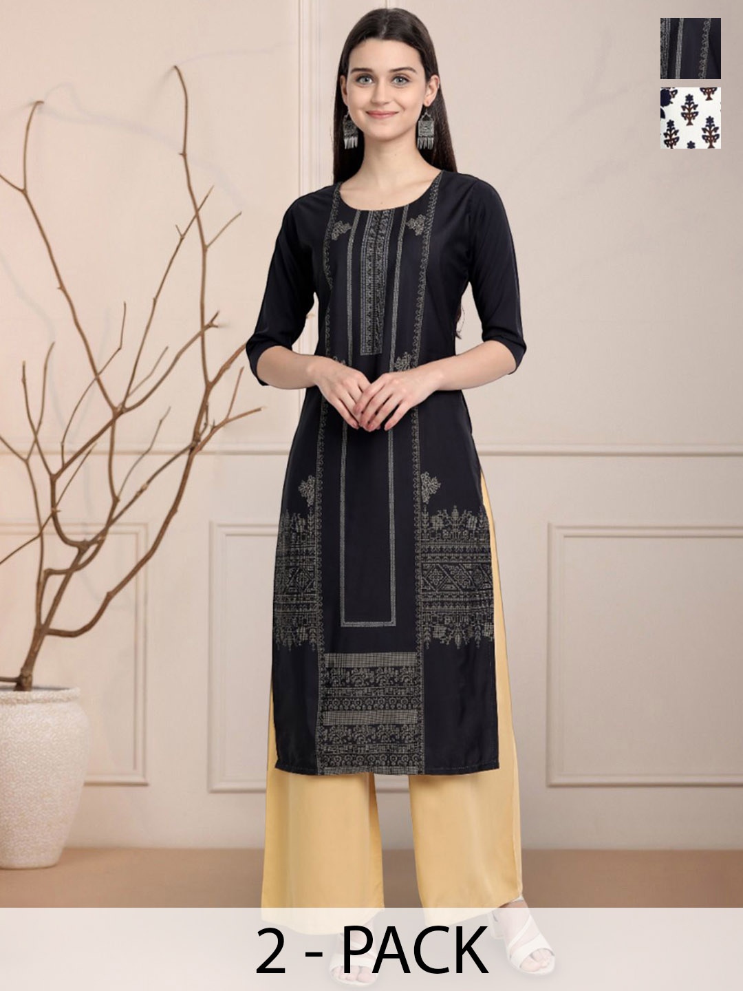 

Moda Rapido Women Ethnic Motifs Printed Floral Crepe Kurta, Multi