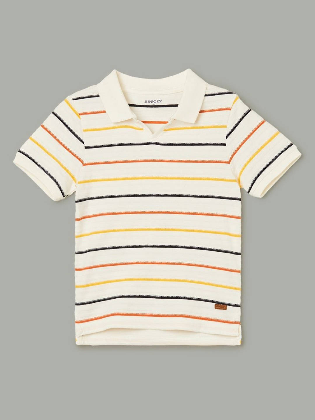 

Juniors by Lifestyle Boys Striped Polo Collar Cotton T-shirt, White