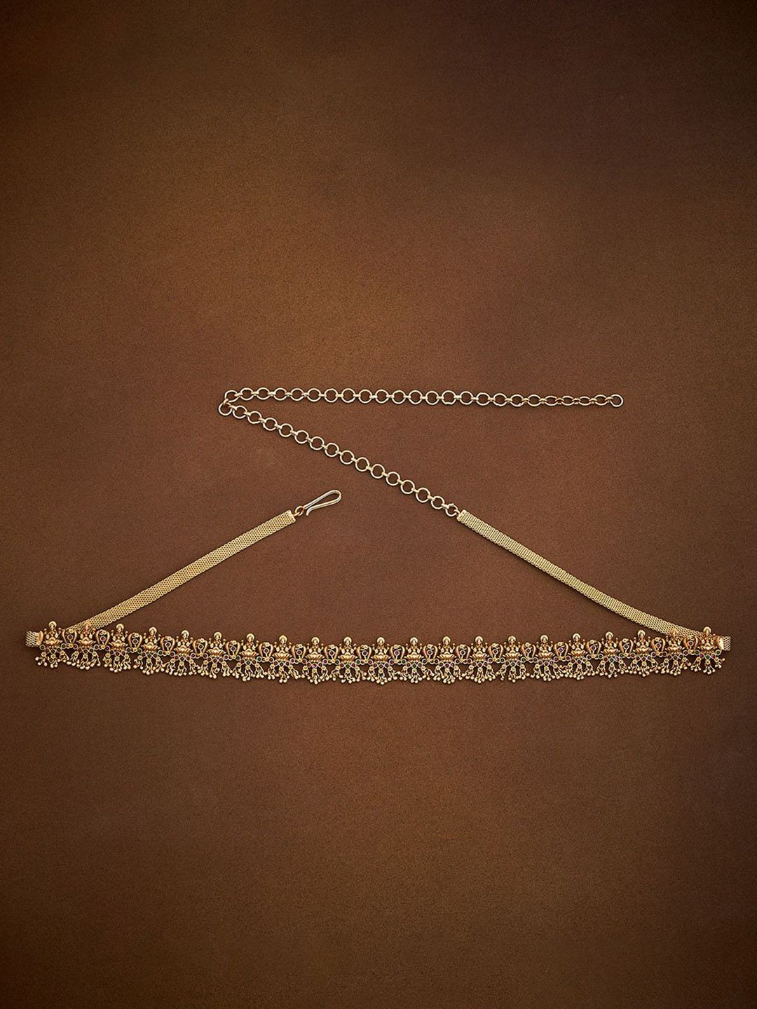 

Kushal's Fashion Jewellery Gold-Plated Studded Waist Chain Saree Accessories