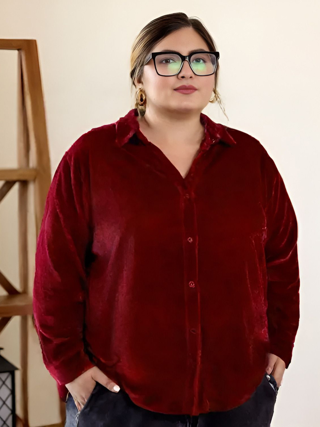 

Shiv traders collection Women Comfort Casual Shirt, Maroon