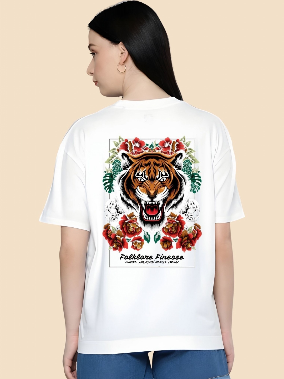 

SZN Women Drop-Shoulder Sleeves T-shirt, White