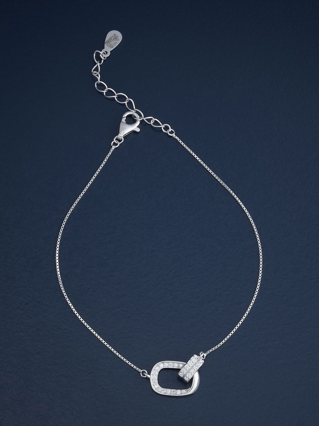 

Kushal's Fashion Jewellery 92.5 Sterling Silver Rhodium-Plated Cubic Zirconia Bracelet