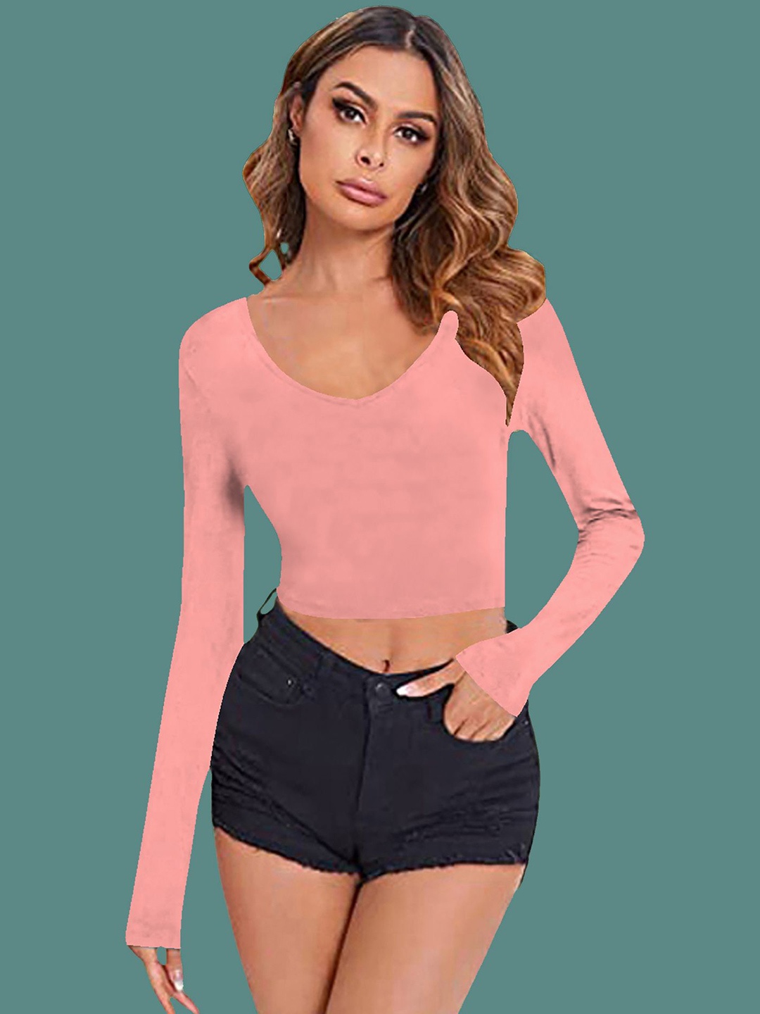 

Dream Beauty Fashion Fitted Crop Top, Pink
