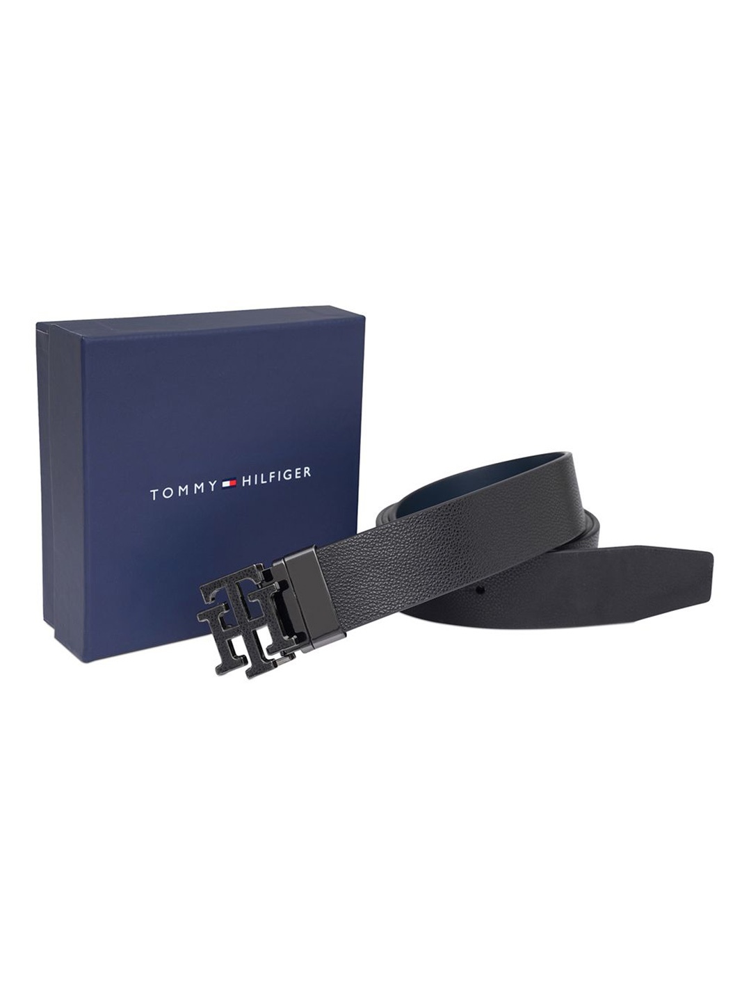 

Tommy Hilfiger Men Leather Reversible Formal Belt, Black