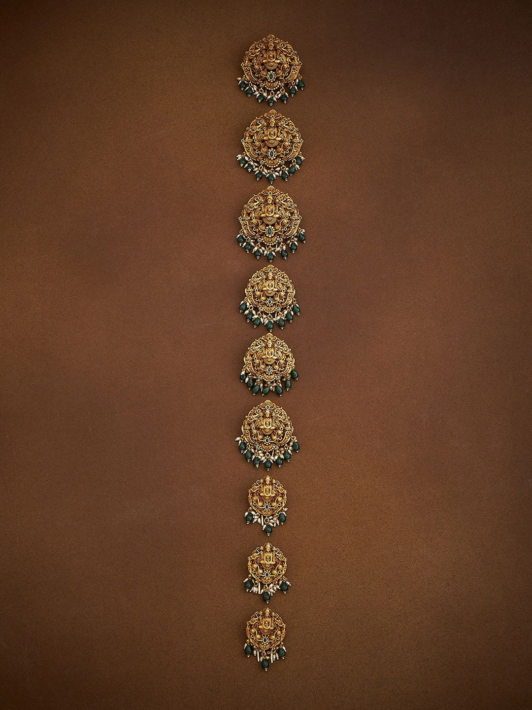 

Kushal's Fashion Jewellery Women Green Gold-Plated Ethnic Antique Choti