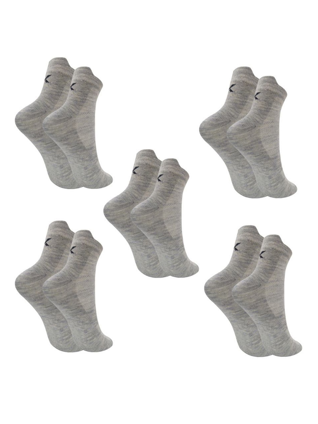 

Xjarvis Unisex Pack Of 5 Cotton Ankle-Length Socks, Grey