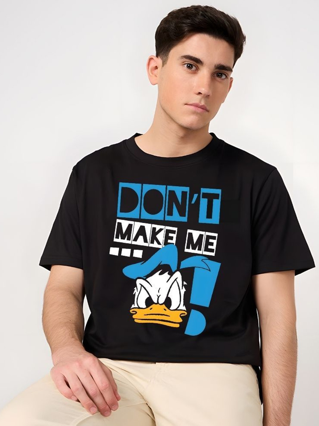 

Moda Rapido Men Drop-Shoulder Sleeves T-shirt, Black