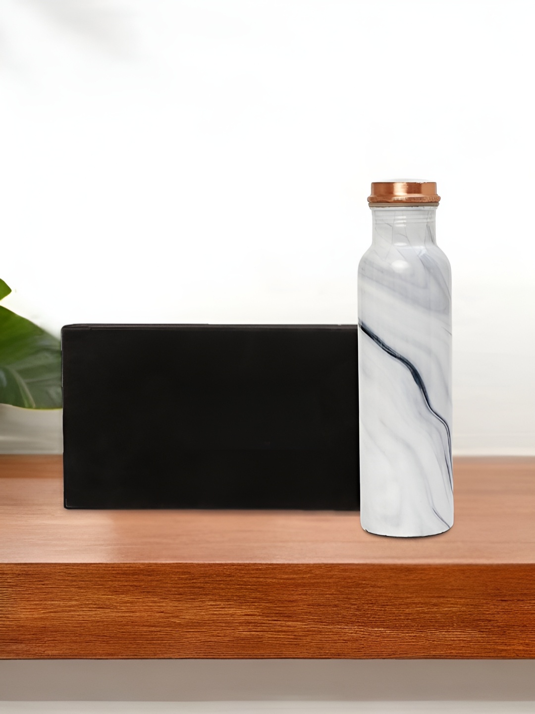 

INTERNATIONAL GIFT White Pure Copper 950 Ml Water Bottle With Velvet Box