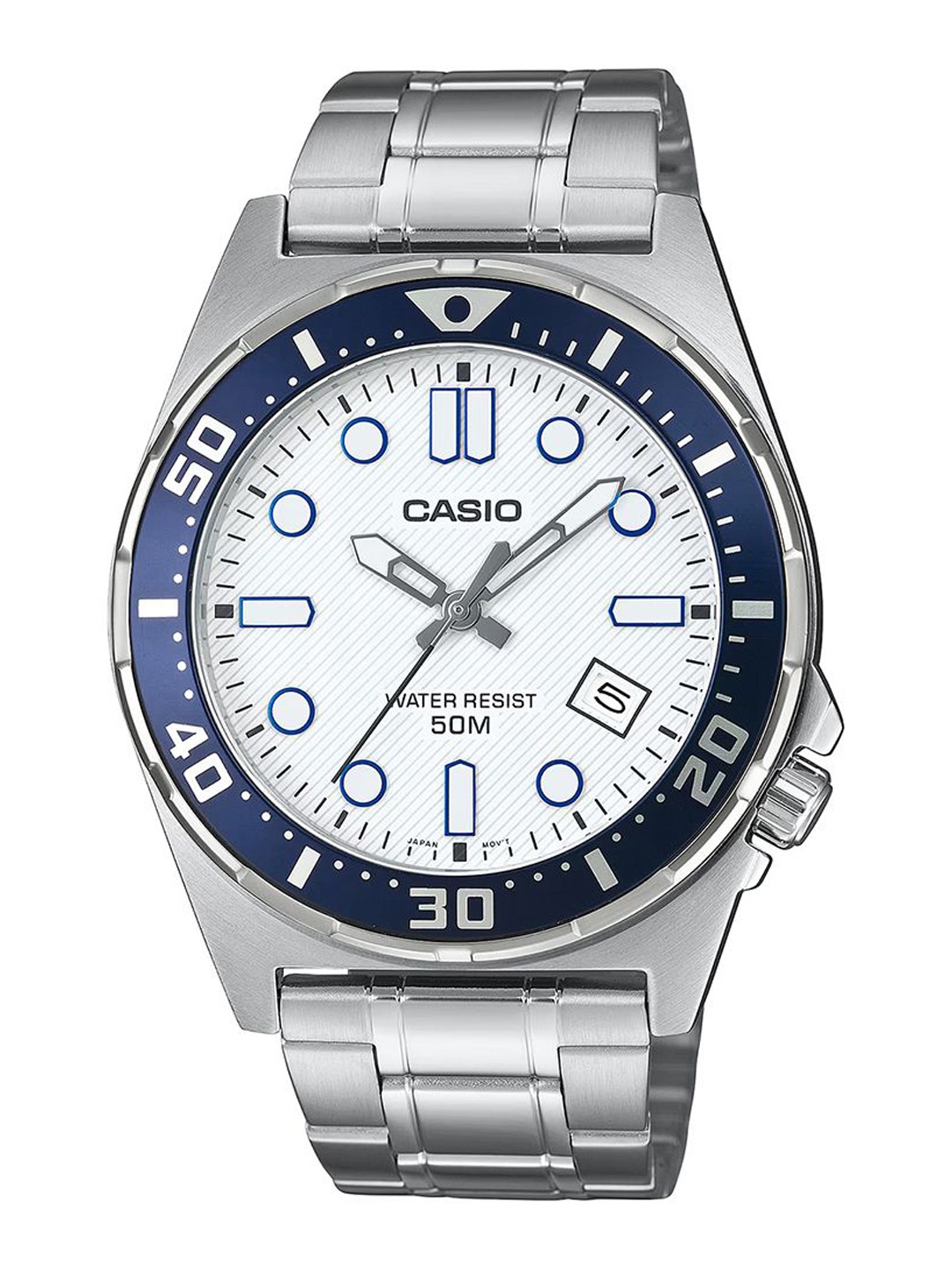 

CASIO Men Dial & Stainless Steel Cuff Straps Analogue Watch A2379, Silver