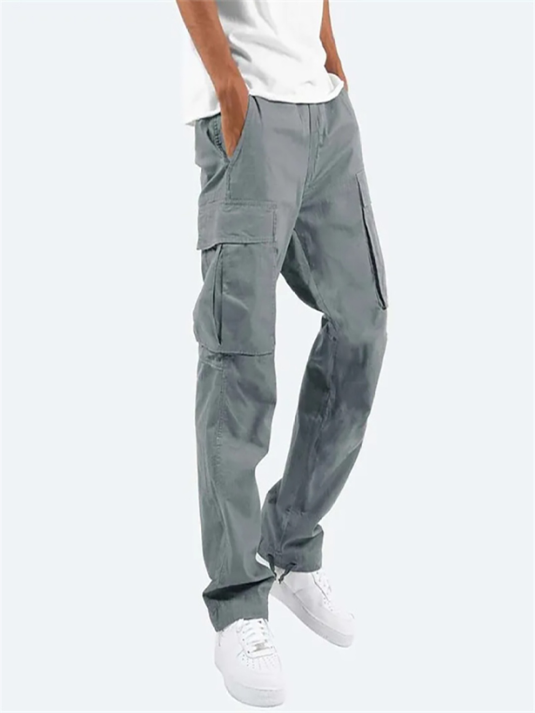 

StyleCast x Revolte Men Easy Wash Mid-Rise Cargos, Grey