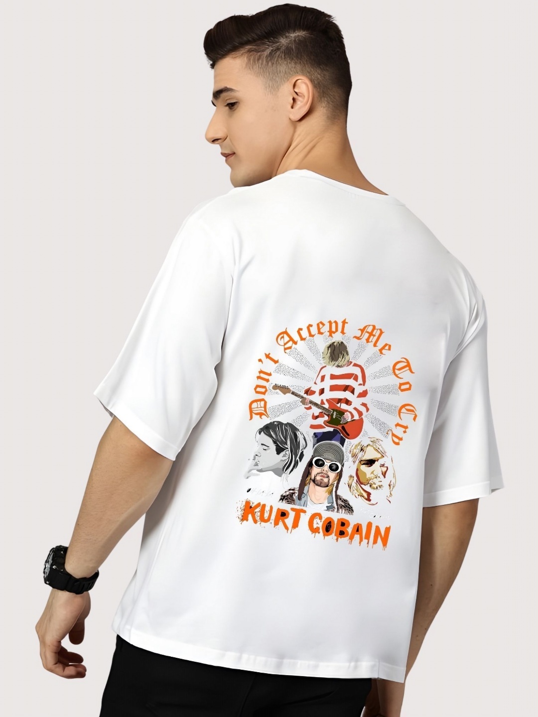 

Moda Rapido Men Drop-Shoulder Sleeves T-shirt, White