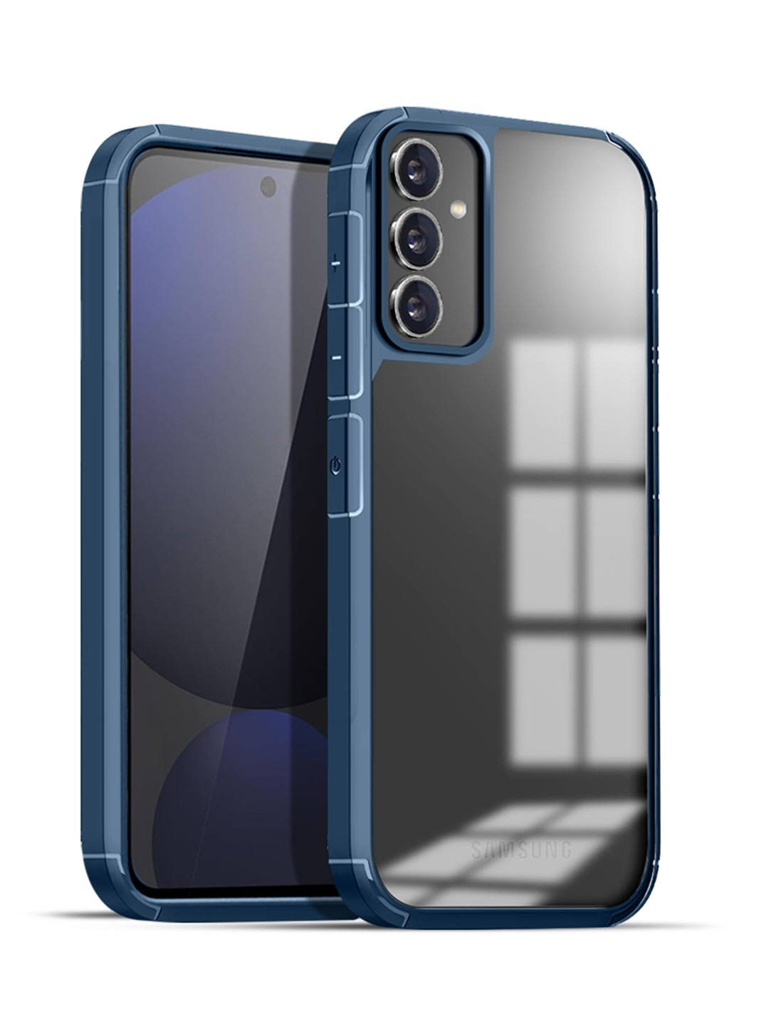 

Karwan Solid Samsung A35 5G Shockproof Bumper Back Case, Blue