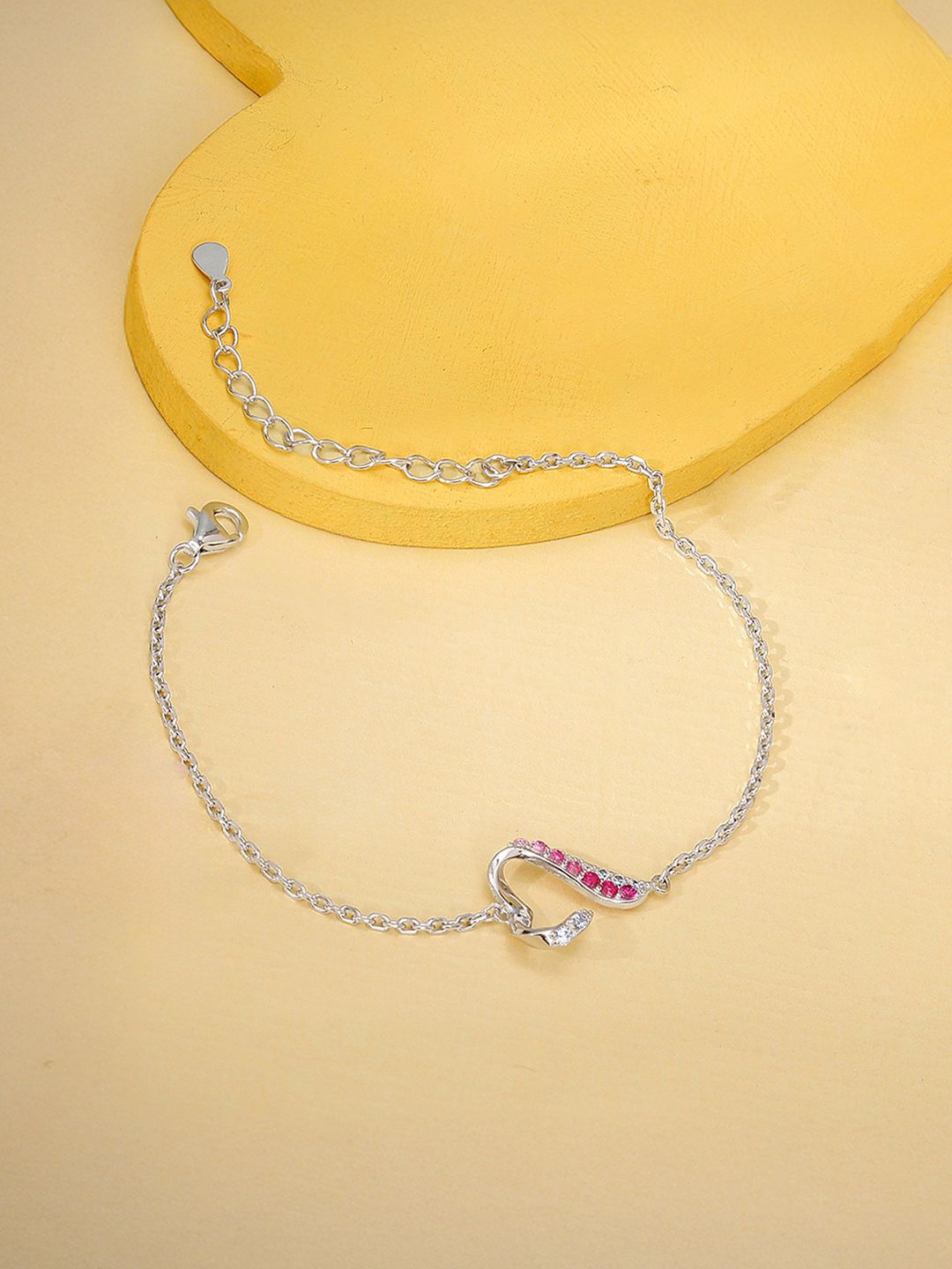 

GIVA 925 Sterling Silver Rhodium-Plated Ombre Heart Wraparound Bracelet