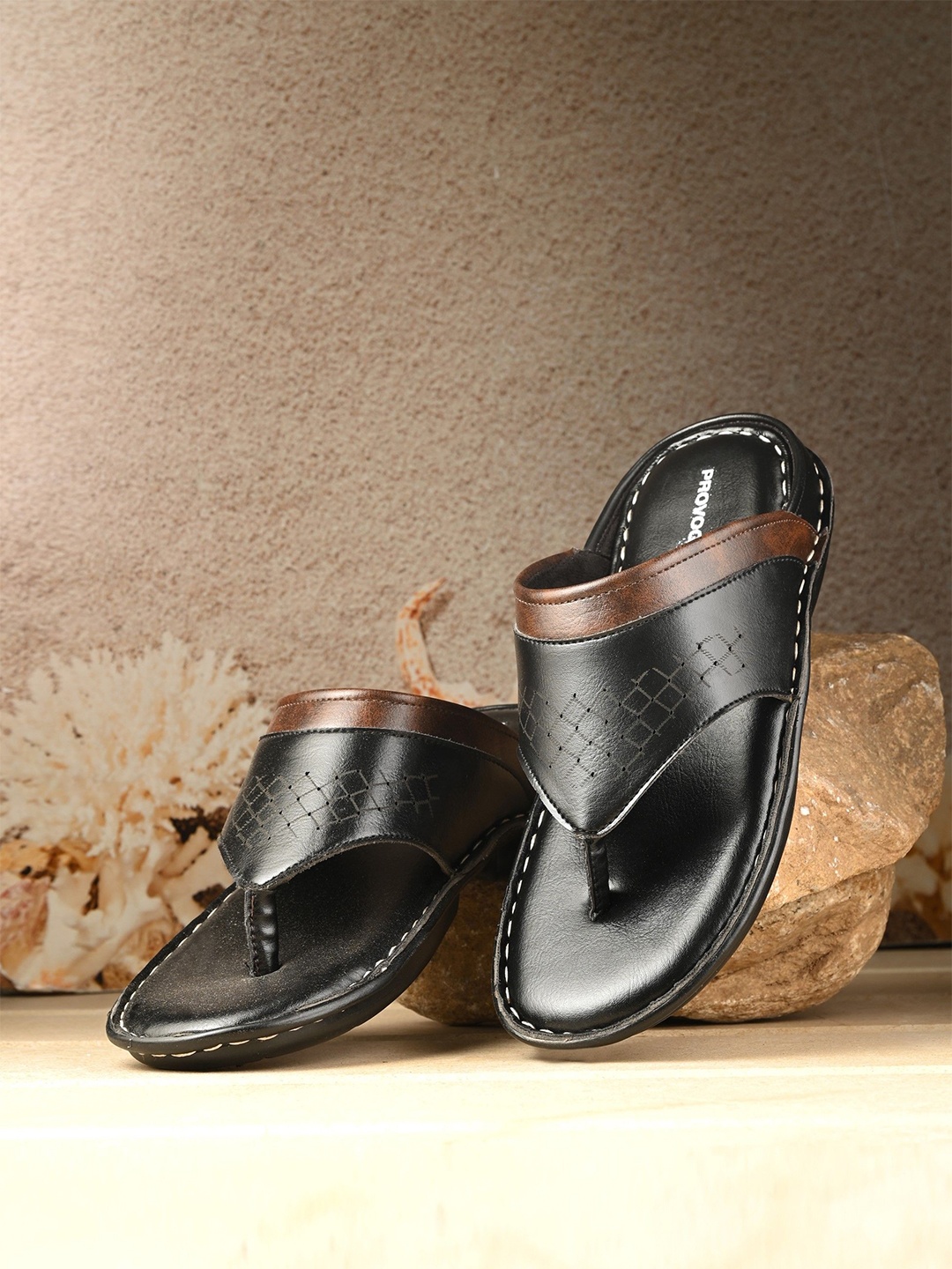 

Provogue Men Ethnic Comfort Sandals, Black