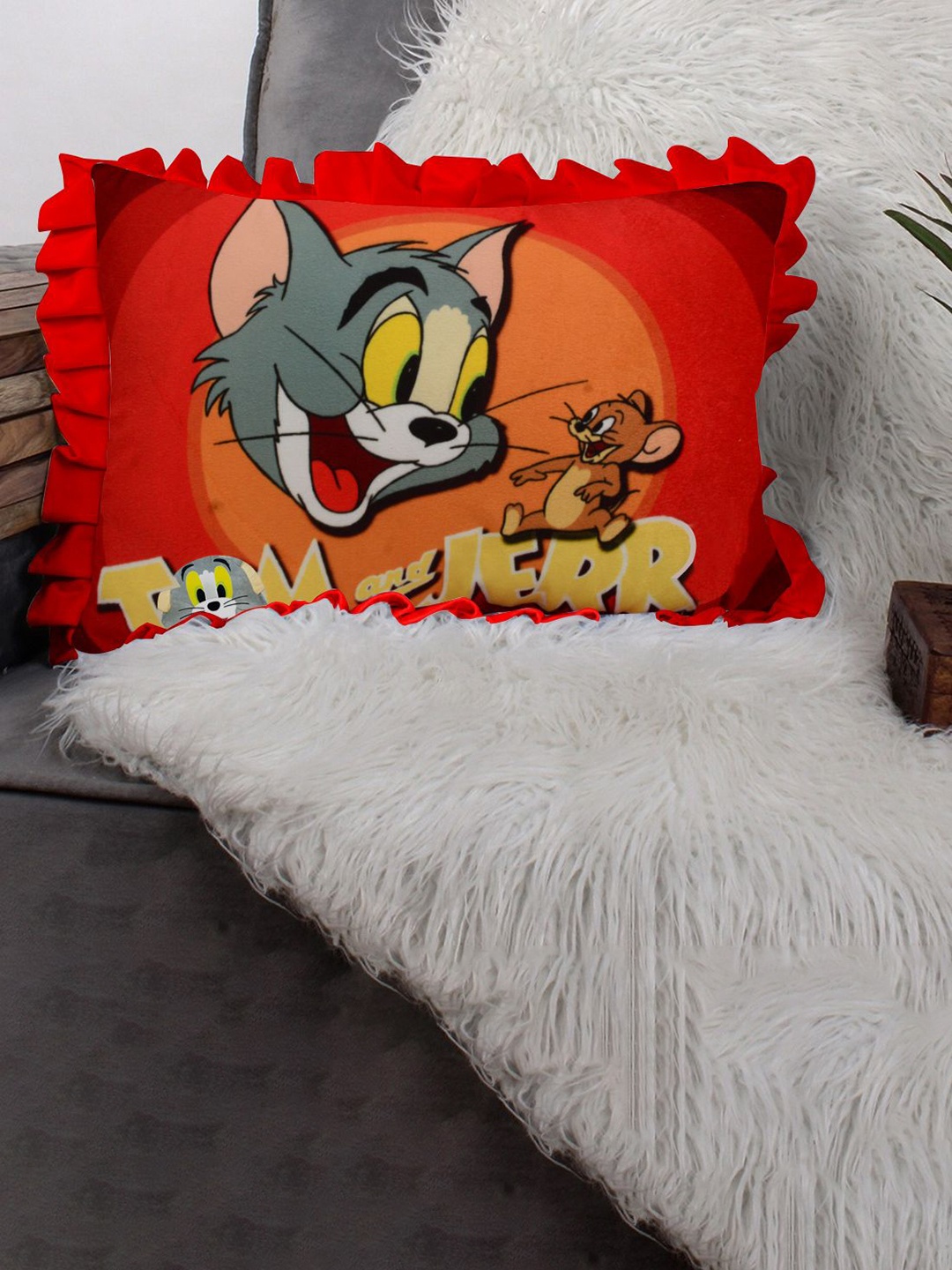

Adbeni Kids Tom & Jerry Printed Baby Pillow, Red