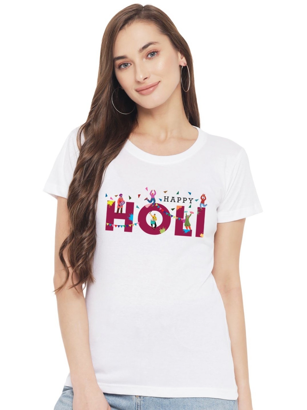 

FFLIRTYGO Women Graphic Printed Round Neck Cotton T-shirt, White