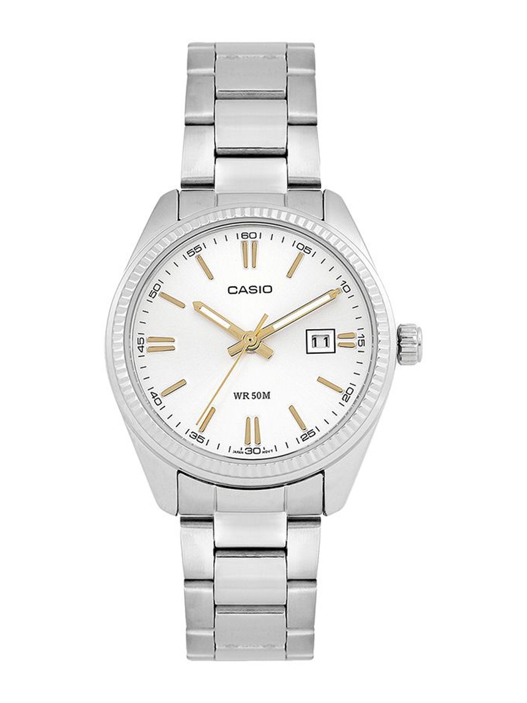 

CASIO Women Dial & Stainless Steel Cuff Straps Analogue Watch A475, White