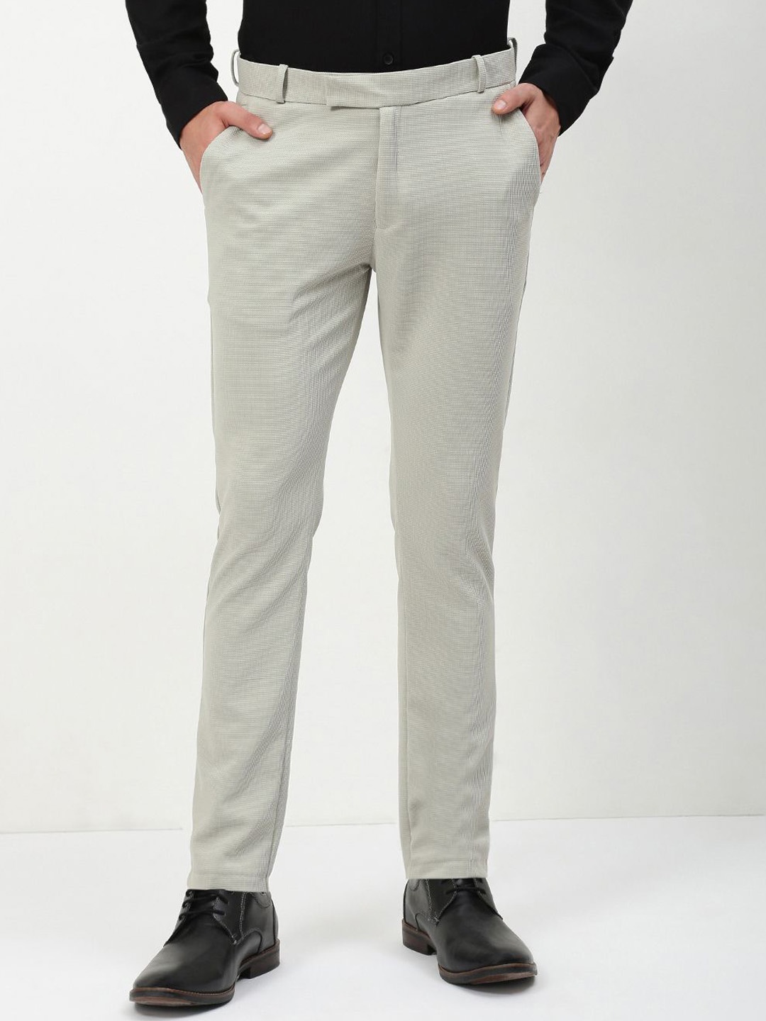 

SHOWOFF Men Comfort Formal Trousers, Grey