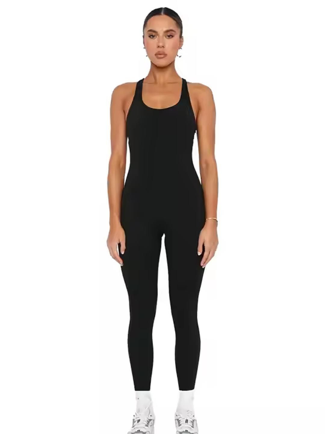 

StyleCast Women Round Neck Basic Jumpsuit, Black