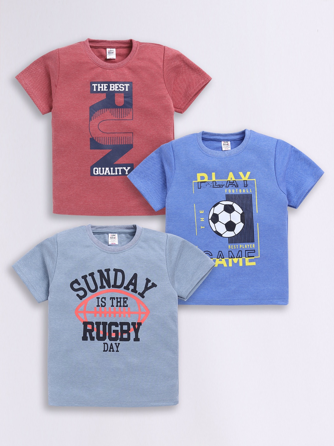 

Here&Now X Game Begins Boys Set of 3 Assorted Printed T-shirts