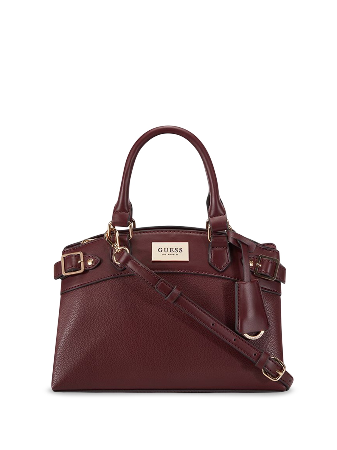 

GUESS PU Bucket Satchel with Tasselled, Red